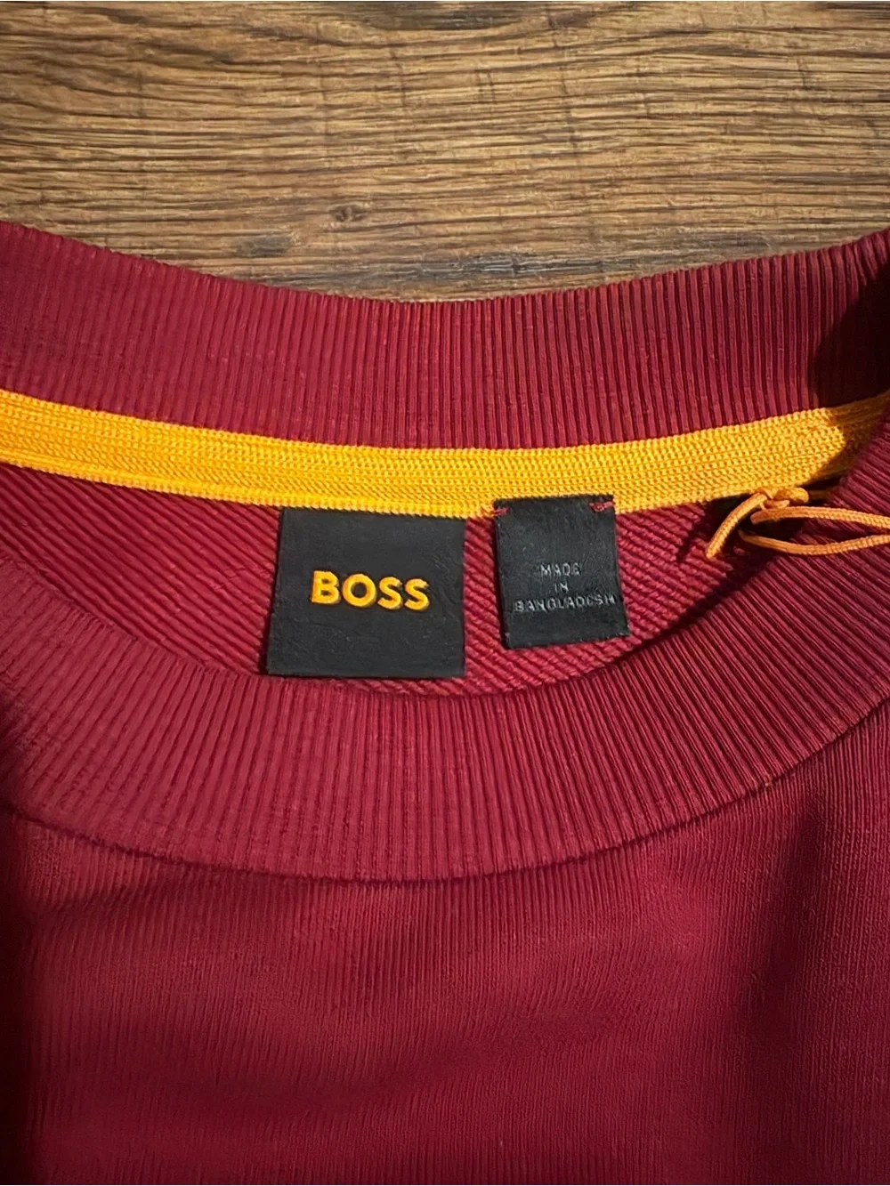 BOSS Crewneck Sweatshirt in Deep Red with White Logo